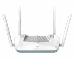 D-LINK AX3200 Smart Router Dual-Band R32, Interfata: 4 x 10/100/1000, 1 x WAN GB, Standarde wireless: IEEE 802.11ax/ac/n/g/b/k/v/a/h, IEEE 802.3u/ab, 4 x antene externe, viteza wireless: 2.4 GHz Up to 800 Mbps, 5 GHz Up to 2402 Mbps, Dimensiuni: 228.30 x 159.0 x 61.9 mm, Greutate: 446g,