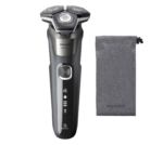 Aparat de barbierit PHILIPS Shaver Seria 5000 S5887/10, barbierit umed/uscat, tehnologie SkinIQ, fara fir, capete flexibile 360°, display LED, senzor Power Adapt, lame auto-ascutire, lama de tuns integrata, 60 min, husa, Gri carbon - Image 2
