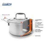 SEMIOALA INOX+CAPAC STICLA 24x12CM, 5L, ATOMIC3, COOKING BY HEINNER - Image 7