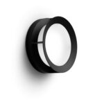 Aplica LED pentru exterior Philips Actea, 12W (83W), 176V, 1200 lm ,lumina calda (2700K), IP44, 189mm, Negru