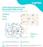 Covor de joaca pentru copii U-Grow, din spuma, pliabil, 2 fete, impermeabil, izolant, 120 x 180 x 1 cm, circuit - Image 9