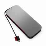 Lenovo Go USB-C Laptop Power Bank, 20,000mAh capacity, 65W max. output, Dual USB-C connection, 1 x USB-C port + 1 x USB-C integrated cable, USB- C charging support power-in and power-out, 1 x USB-A fast charging up to 18W, Fast charge with any USB-C adapter, fully charged in 3 hours,