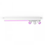 Plafoniera LED RGB Philips Hue Centris, Bluetooth, cu 3xGU10, 3x5.7W+LED 36W, 3550 lm, lumina alba si color (2000-6500K), IP20, Metal, Alb