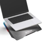 Cooler laptop Tellur Shade, pentru laptpori cu dimensiunea de 17", 3 ventilatoare, conexiune USB-A sau USB-C plug and play, iluminare RGB LED, gri - Image 4