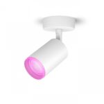 Spot LED RGB Philips Hue Fugato, Bluetooth, GU10, 5.7W, 350 lm ,luminaalba si color (2000-6500K), IP20, Metal, Alb