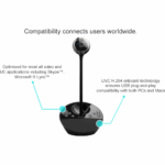 Camera Web Logitech BCC950 ConferenceCam, rezolutie video Full HD, USB 2.0, Negru - Image 4