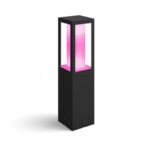 Stalp LED RGB pentru exterior Philips Hue Impress, 2x8W (2x49W), 1200lm ,lumina alba si color (2000-6500K), IP44, 400x100mm, Negru