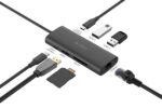 DOCKING Station A4tech universal, 8-in-1, cablu 0.20m, gri - Image 2