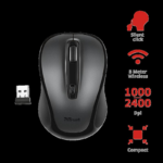 Mouse Wireless Trust Siero Silent, 2400 dpi, Negru - Image 3