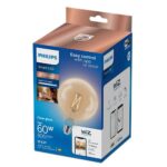 Bec LED inteligent vintage (decorativ) Philips Filament Globe ClearG125 ,Wi-Fi, Bluetooth, E27, 7W (60W), 806 lm, lumina alba (2700-6500K) - Image 2