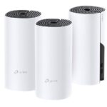 TP-Link AC1200+AV1000 Sistem Mesh Wi-Fi, DECO P9(3-PACK);  Caracteristici wireless: Standarde Wireless: IEEE 802.11 ac/n/a 5 GHz, IEEE 802.11 b/g/n 2.4 GHz; Frecvență: 2.4GHz and 5GHz; Rată de Semnal: 867Mbps at 5GHz, 300Mbps at 2.4GHz; Caracteristici Hardware: Porturi: 2* LAN/WAN Gigabit Ethernet