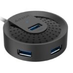 HUB extern A4TECH, porturi USB-A: USB 3.0 x 4, conectare prin USB-C , cablu 0.50 m, negru