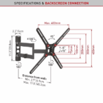Suport TV de perete, Barkan BM343, Fix, 13"- 65", VESA 400 x 400 mm, suporta pana la 40kg, negru - Image 2