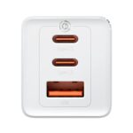 Incarcator retea Baseus GaN5 PRO, Quick Charge 65W, 2 porturi USB PD, 1 port USB Quick Charge, include cablu USB -C la USB-C de 100W, lungime 1m, alb - Image 2