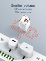 Incarcator retea Serioux 30W Quick Charge, Intrare AC100-240V~ 50/60Hz 0.7A Max, PD Ieșire: 5V-3A, 9V-3A, 12V-2.5A, 15V 2A, 20V=1.5A (30W), QC Ieșire: 5V-3A, 9V-2A, 12V=1.5A (18W), PD+QC=5V=3.6A, Total: 30W Max - Image 7