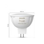 2 Becuri LED RGB inteligente Philips Hue MR16, Bluetooth, GU5.3, 12V ,6.3W, 400 lm, lumina alba si color (2000-6500K) - Image 3
