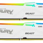 Memorie RAM Kingston DDR5 32GB 6400Mhz CL32 1.4V Dual Channel Kit Fury Beast White RGB XMP