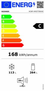 Combina frigorifica HEINNER HCNF-HM377INVXC, No Frost, 377 l, Clasa C, Fara dozator apa, Compresor inverter, Aspect inox - Image 3