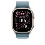 Apple Watch 49mm Light Blue Alpine Loop - Small - Natural Titanium Finish - Image 2