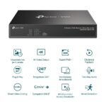 NVR PoE TP-Link VIGI 4 canale 1004H4P; 53W, 8 MP,1 SATA Interface, max 10TB(neinclus), H.265+; ONVIF - Image 2