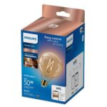 Bec LED inteligent vintage (decorativ) Philips Filament Globe Amber G95 ,Wi-Fi, Bluetooth, E27, 7W (50W), 640 lm, lumina alba (2000-5000K) - Image 2