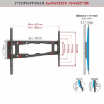 Suport TV de perete Barkan ND400.B, Fix, 29" - 75", VESA 600x400mm, suporta pana la 43kg, negru - Image 2