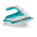 Fier de calcat Tefal Freemove Air FV6520E0, 2400 W, Rezervor apa 0.25 l, Sistem anticalcar incorporat, Reglaj manual, Alb/Turcoaz