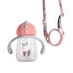 Pachet 3 in 1 cana 260 ml tritan cu 3 accesorii diferite pentru baut : tetina biberon, cioc , pai, dark pink, U-Grow - Image 5