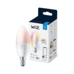 Bec LED RGB inteligent WiZ Connected Colors C37, Wi-Fi, E14, 4.9W (40W) ,470 lm, lumina alba si color (2200-6500K), compatibil GoogleAssistant/Alexa/Siri - Image 3