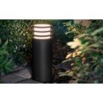 Stalp LED pentru exterior Philips Hue Lucca, 1xE27, 9W (60W), 806 lm ,lumina calda (2700K), IP44, 400x142mm, Antracit - Image 4