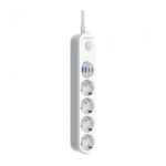 Prelungitor cu protectie Serioux SRXP-PS44W, 4 prize schuko, Tensiune intrare: 100-240V, 50-60Hz, Tensiune ieşire (total): 2500W-10A, 4 porturi USB (auto max), USB-C1-20W si USB-C2/A1/A2-12W, Amperaj port USB (max): 3.4A, Funcţie auto ID - Image 2