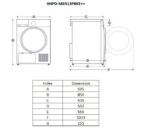 Uscator de rufe HEINNER HHPD-M8N13PBKE++, 8 kg, Clasa: E, Alb - Image 5