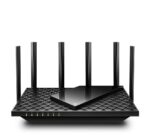 TP-LINK AXE5400 Tri-Band Gigabit WI-FI6 Router, Archer AXE75, Standarde wireless: IEEE 802.11ax 6 GHz,  IEEE 802.11ax/ac/n/a 5 GHz, IEEE 802.11ax/n/b/g 2.4 GHz, 6 x antene fixe, Procesor: 1.7 Ghz Quad core, Interfata: 1 x Gigabit WAN, 4 x Gigabit LAN, 1 x USB 3.0.
