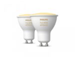 2 Becuri LED inteligente Philips Hue Spot, Bluetooth, GU10, 5W (35W) ,350lm, lumina alba (2200-6500K)