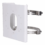 Suport de montaj pe stalp Hikvision DS-1275ZJ-S-SUS, dimensiuni: 144 mm × 131.6 mm × 44.3 mm, greutate: 760 g