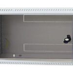 Rack de perete Triton sectiune simpla 9U 600mm adancime usa sticla panouri laterale detasabile sectiuni ventilatie activa, sectiuni acces cabluri sus/jos/spate securizare cu cheie, 1 pereche montanti reglabili IP30 negru