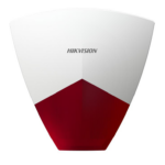 Sirena de efractie Hikvision DS-PS102X/RED;314300685 compatibila cu centrale DS-PWA96-M2H-WE; Culoare: Rosu Built-in Flash IP55 Dimensiuni:221mmx215mmx51mm