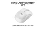 Mouse Wireless Logitech MK240 Silent Wireless, 1000 DPI, Alb - Image 3