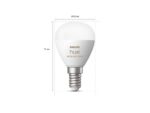 2 Becuri LED RGB inteligente Philips Hue P45, Bluetooth, E14, 5.1W ,470lm, lumina alba si color (2000-6500K) - Image 3