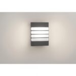 Aplica LED pentru exterior Philips Raccoon, 3W (30W), 400 lm,luminacalda (2700K), IP44, 66x162x205mm, Antracit - Image 2