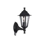 Aplica tip felinar pentru exterior cu senzor de miscare PhilipsPekingUP, 1xE27, max 60W, IP44, 220x175x370mm, Negru