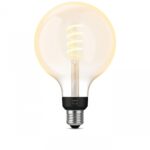Bec LED inteligent vintage (decorativ) Philips Hue Filament Glob G125 ,Bluetooth, E27, 7W (40W), 550 lm, lumina alba (2200-4500K)