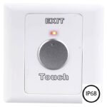 Buton de iesire waterproof ND-EB30, iesire contact: NC/NO, IP68, LED stare Bi-color: albastru- verde, montare aplicata, material ABS, dimensiuni: 86x13x86mm