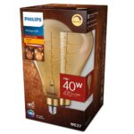 Bec LED vintage (decorativ) Philips Classic Gold Giant A160, EyeComfort, E27, 7W (40W), 470 lm, lumina calda (1800K), dimabil, cu fillament, 29.3x16.2cm - Image 2