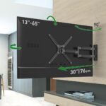 Suport TV de perete Barkan, cu brat 13"- 65", Max 36kg, VESA 400x400, negru - Image 3