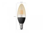 2 Becuri LED inteligente Philips Hue B39, Bluetooth, E14, 4.5W (28W) ,300lm, lumina calda (2100K), cu filament - Image 4