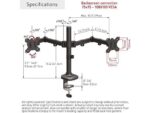 Suport monitor Barkan M142T full motion, pentru monitoare de 13"-27", greutate maxima suportata per ecran 5 kg, VESA max. 100x100mm, negru