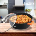 SEMIOALA ALUMINIU TURNAT+CAPAC, 40x17.5 cm, 18.5 L, DARK LINE, COOKING  BY HEINNER - Image 3