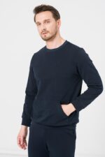 BLUZA COTON CASUAL BARBATI NAVY-L - Image 4