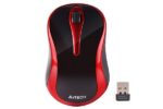 Mouse A4tech, wireless, 1000 dpi, butoane/scroll 3/1, negru/rosu